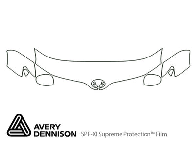 venza Avery Dennison Clear Bra Hood Precut PPF Diagram