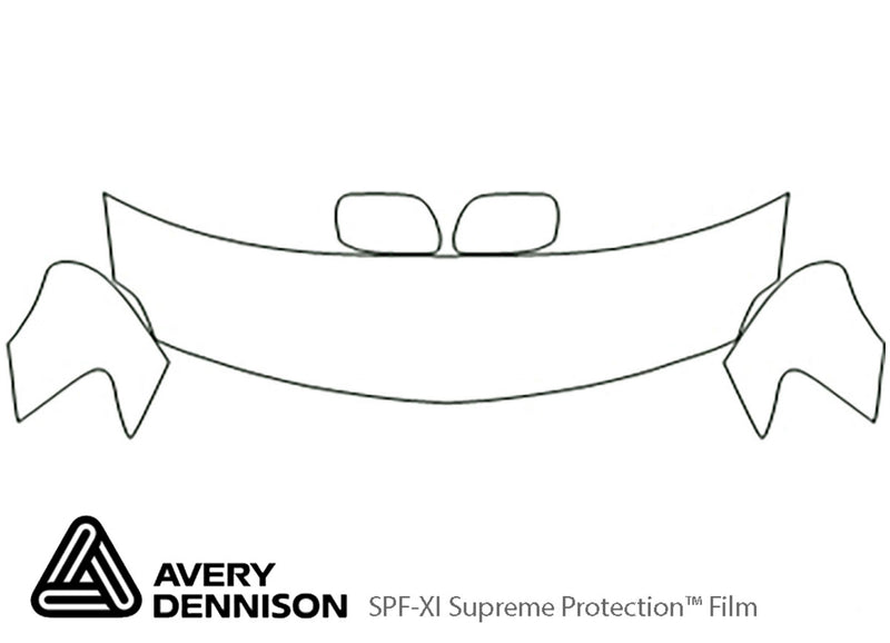 yaris Avery Dennison Clear Bra Hood Precut PPF Diagram