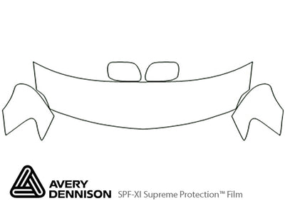 yaris Avery Dennison Clear Bra Hood Precut PPF Diagram