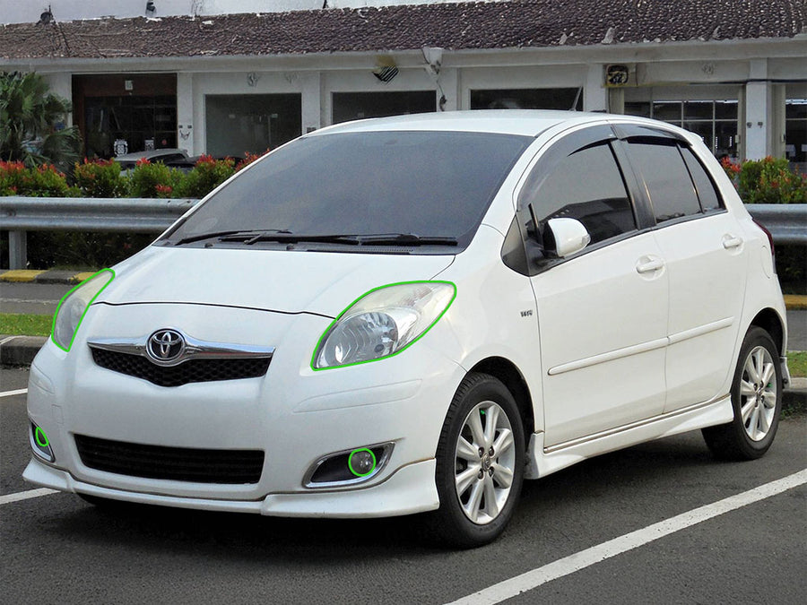toyota yaris 2007-2011 (hatchback) Headlight Protection Installation Location
