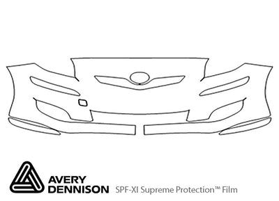 yaris Avery Dennison Clear Bra Bumper Precut PPF Diagram