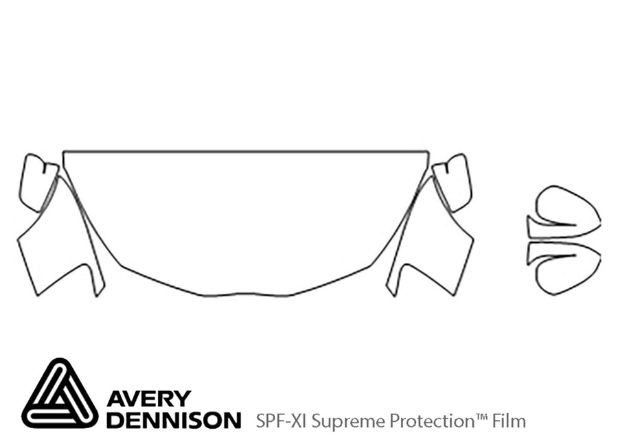 yaris Avery Dennison Clear Bra Hood Precut PPF Diagram