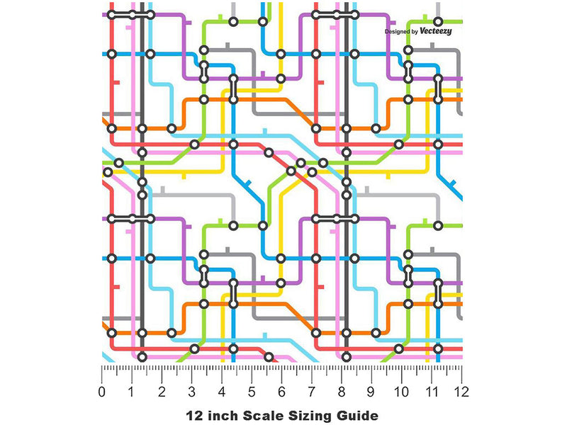 Transfer Available Cityscape Vinyl Film Pattern Size 12 inch Scale~Rwraps Transfer Available Cityscape Sizing Chart~3