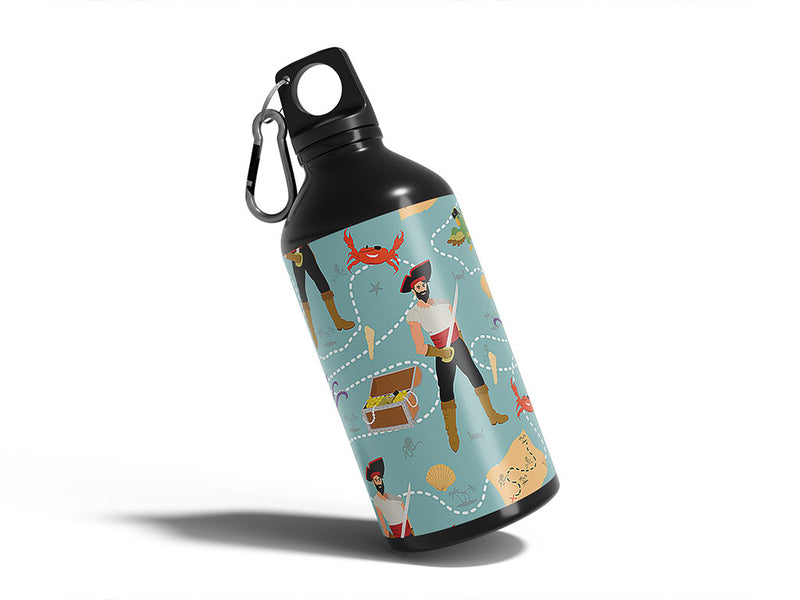 treasure hunters pirate Water Bottle DIY Stickers