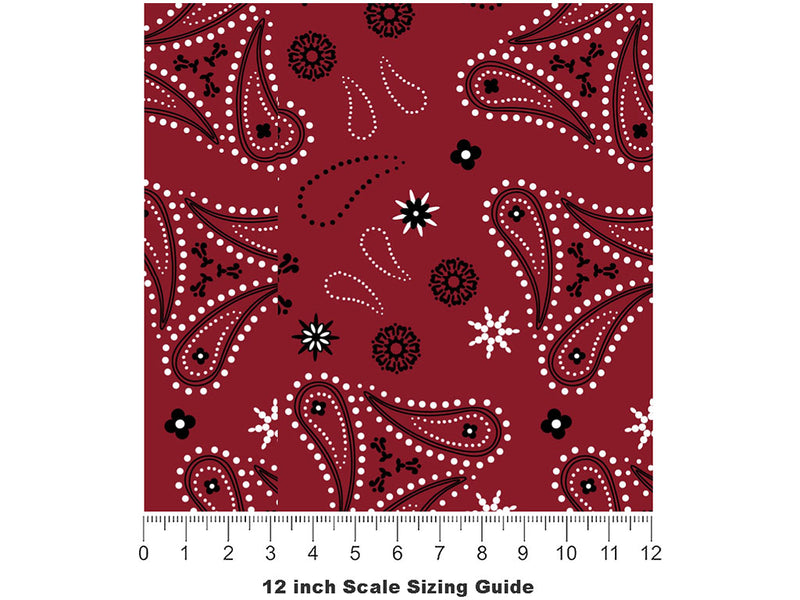 Triangle Territory Paisley Vinyl Film Pattern Size 12 inch Scale~Rwraps Triangle Territory Paisley Sizing Chart~2