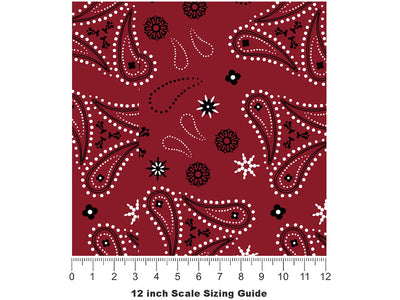 Triangle Territory Paisley Vinyl Film Pattern Size 12 inch Scale~Rwraps Triangle Territory Paisley Sizing Chart~2