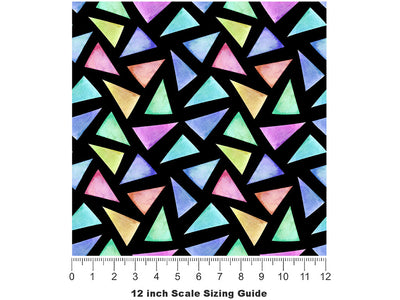 Triangular Melange Mosaic Vinyl Film Pattern Size 12 inch Scale~Rwraps Triangular Melange Mosaic Sizing Chart~2