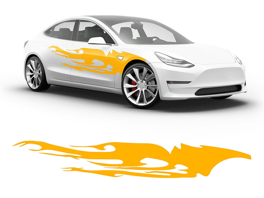 3M Sunflower Yellow Tribal Dreams Body Graphic~Full Side Auto Decal Kit~0