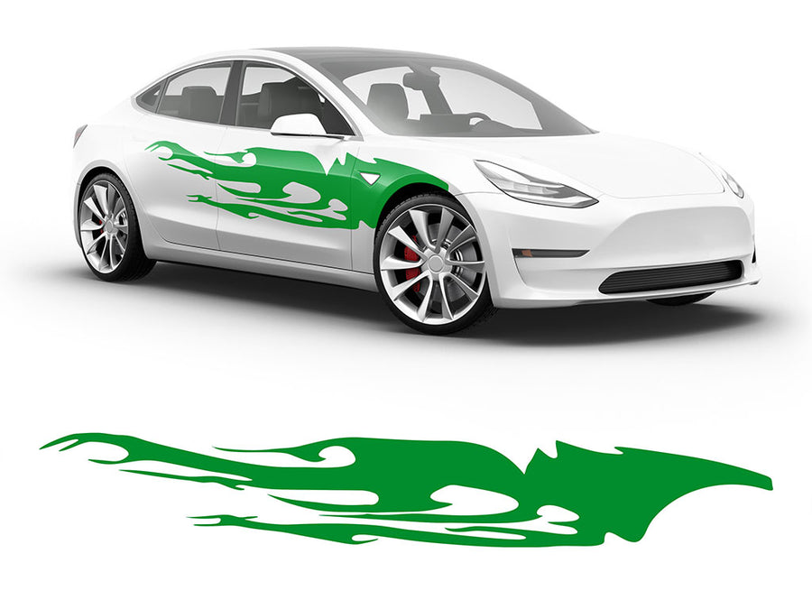 3M Bright Green Tribal Dreams Body Graphic~Full Side Auto Decal Kit~0