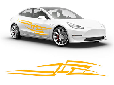 3M Sunflower Yellow Tribal Tattoo Body Graphic~Full Side Auto Decal Kit~0