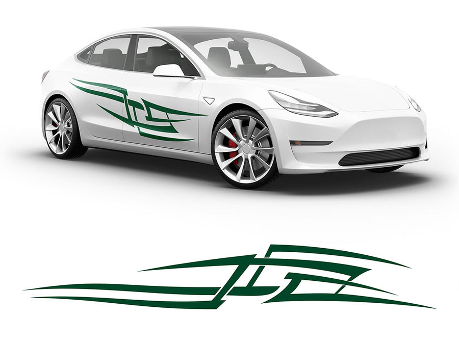 3M Dark Green Tribal Tattoo Body Graphic~Full Side Auto Decal Kit~0