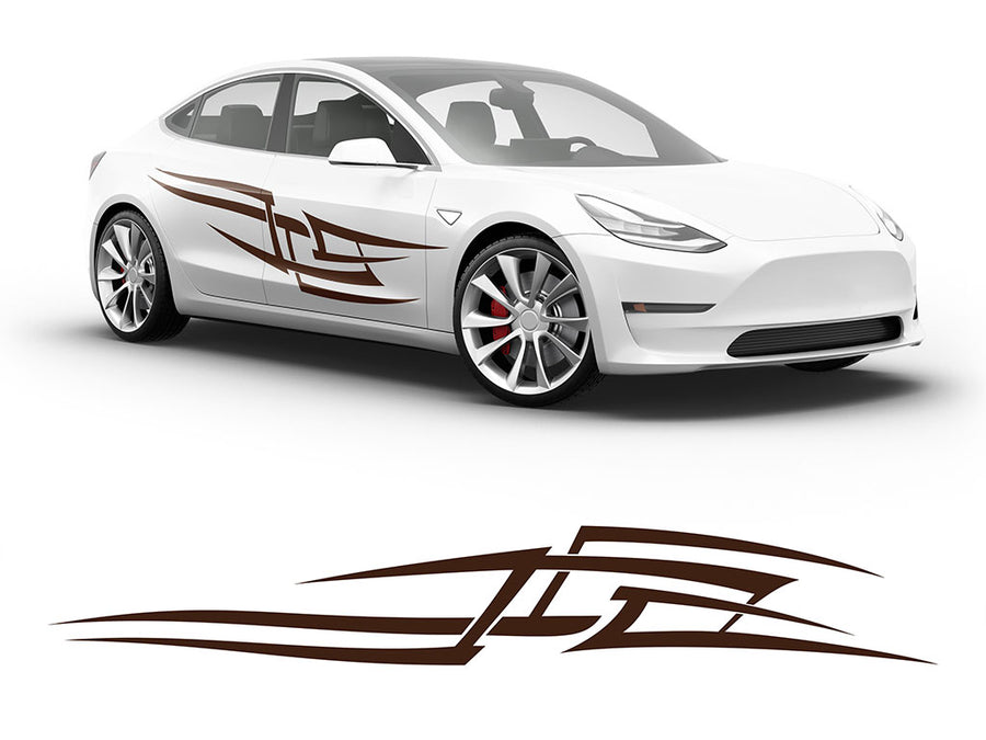 3M Brown Tribal Tattoo Body Graphic~Full Side Auto Decal Kit~0