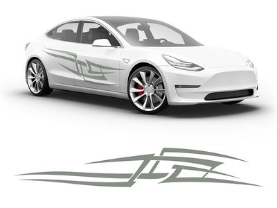 3M Light Gray Tribal Tattoo Body Graphic~Full Side Auto Decal Kit~0