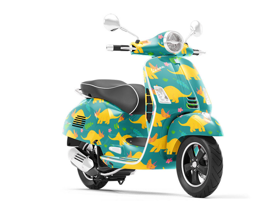 Triceratops Contentment Dinosaur Vespa Scooter Wrap Film