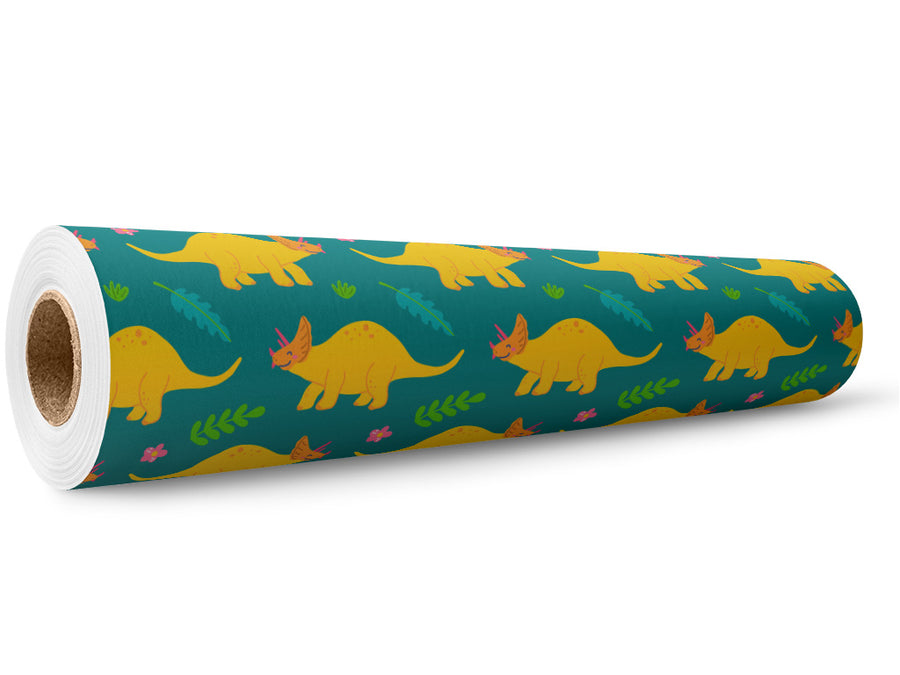 Triceratops Contentment Dinosaur Wrap Film Wholesale Roll~Rwraps Series 914 Digitally Printed Vinyl Roll~5