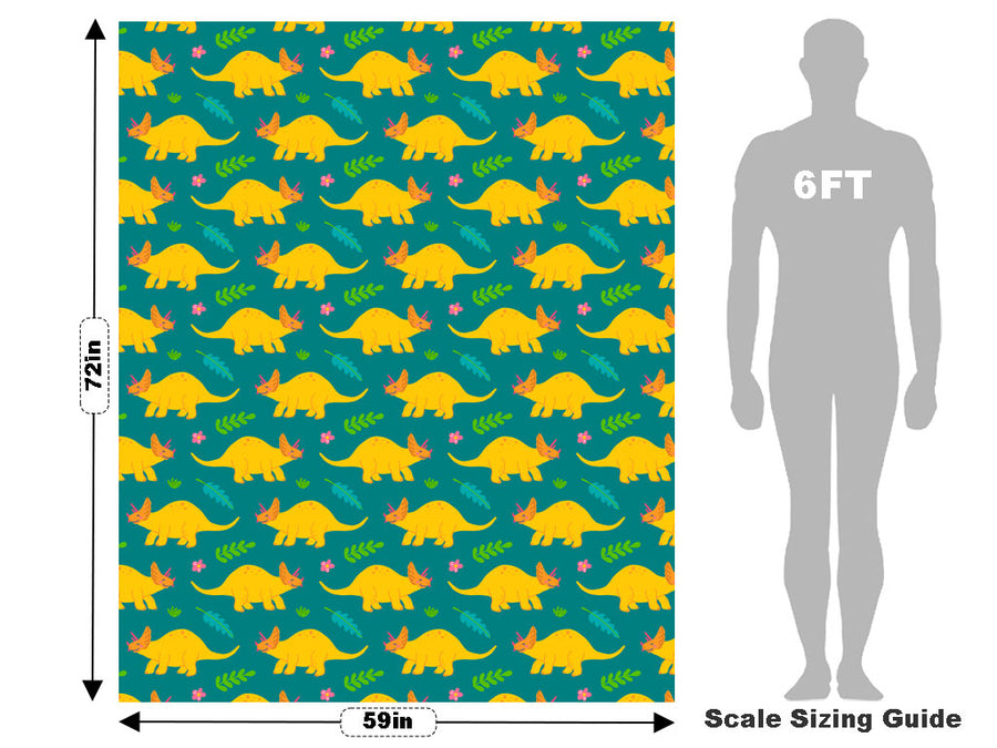Triceratops Contentment Dinosaur Vehicle Wrap Scale~Rwraps Series 914 Triceratops Contentment Dinosaur Measurements~1
