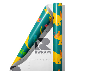 Triceratops Contentment Dinosaur Wrap Film Sheets~Rwraps Series 914 Triceratops Contentment Dinosaur Scrolled Sheet~3