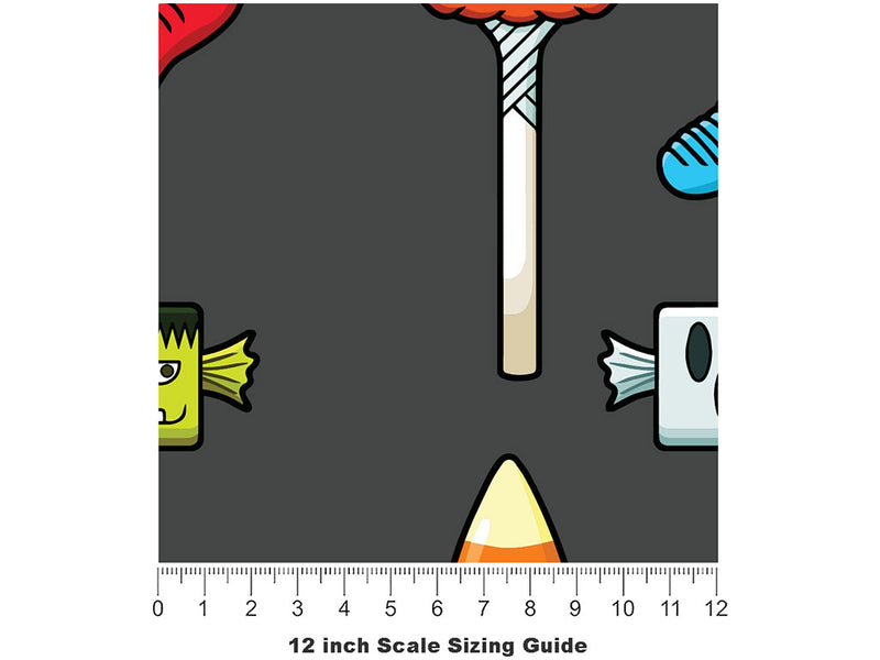 Trick Or Treat Halloween Vinyl Film Pattern Size 12 inch Scale~Rwraps Trick Or Treat Halloween Sizing Chart~2