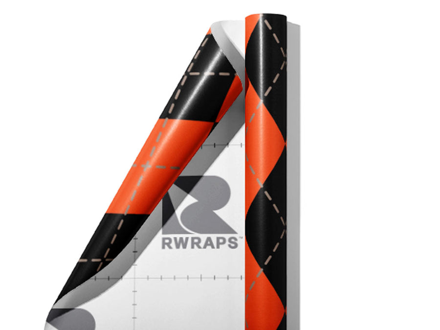 Trick-or-Treat  Argyle Wrap Film Sheets~Rwraps Series 914 Trick-or-Treat  Argyle Scrolled Sheet~3