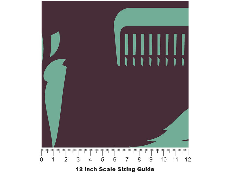 Trim Up Barber Vinyl Film Pattern Size 12 inch Scale~Rwraps Trim Up Barber Sizing Chart~2
