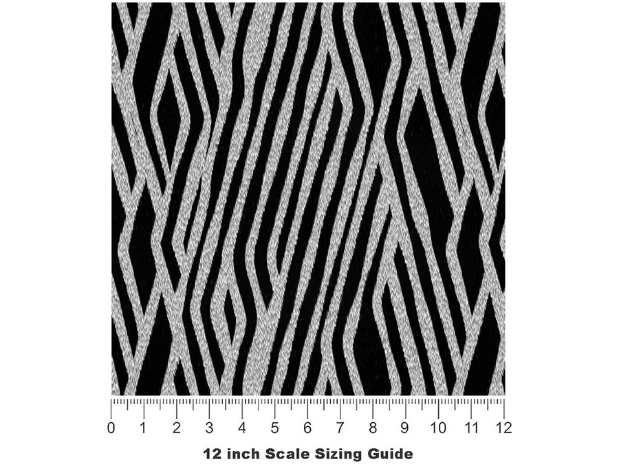 Tron Zebra Vinyl Film Pattern Size 12 inch Scale~Rwraps Tron Zebra Sizing Chart~3