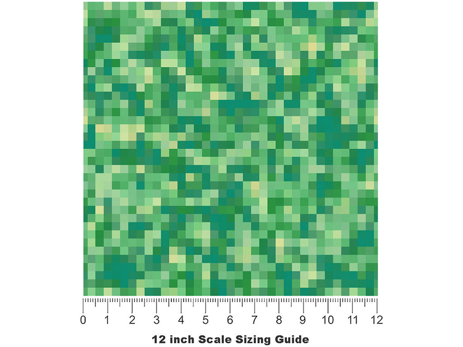 Tropical Rainforest Pixel Vinyl Film Pattern Size 12 inch Scale~Rwraps Tropical Rainforest Pixel Sizing Chart~2