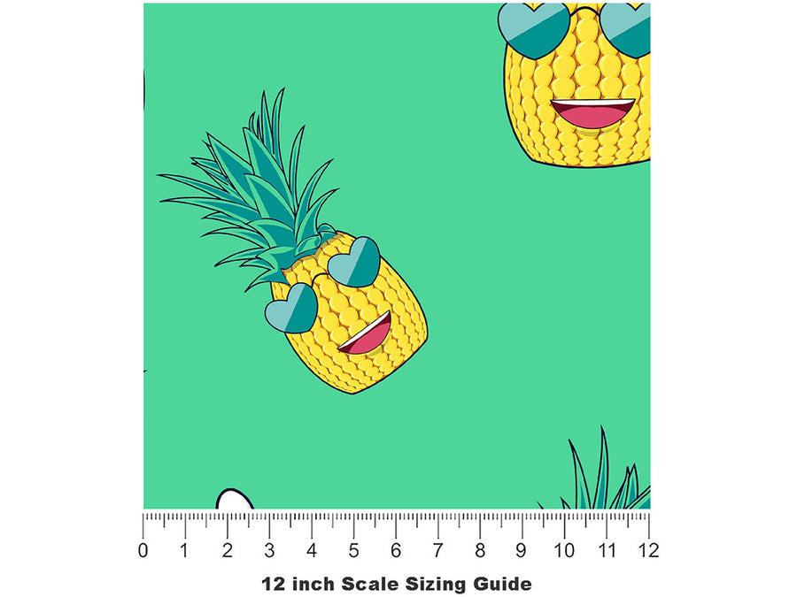 Tropical Times Fruit Vinyl Film Pattern Size 12 inch Scale~Rwraps Tropical Times Fruit Sizing Chart~2
