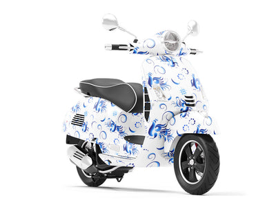 True Blue Birds Vespa Scooter Wrap Film