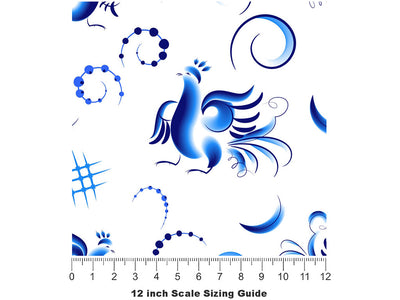 True Blue Birds Vinyl Film Pattern Size 12 inch Scale~Rwraps True Blue Birds Sizing Chart~2
