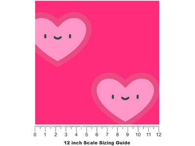 True Contentment Heart Vinyl Film Pattern Size 12 inch Scale~Rwraps True Contentment Heart Sizing Chart~2