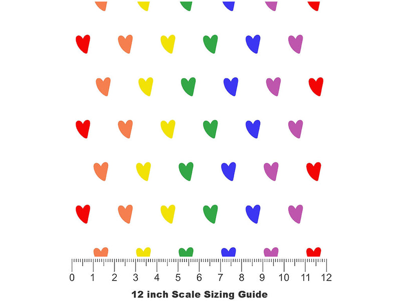 True Delight Heart Vinyl Film Pattern Size 12 inch Scale~Rwraps True Delight Heart Sizing Chart~2