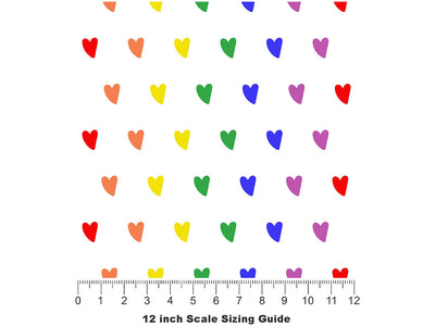 True Delight Heart Vinyl Film Pattern Size 12 inch Scale~Rwraps True Delight Heart Sizing Chart~2
