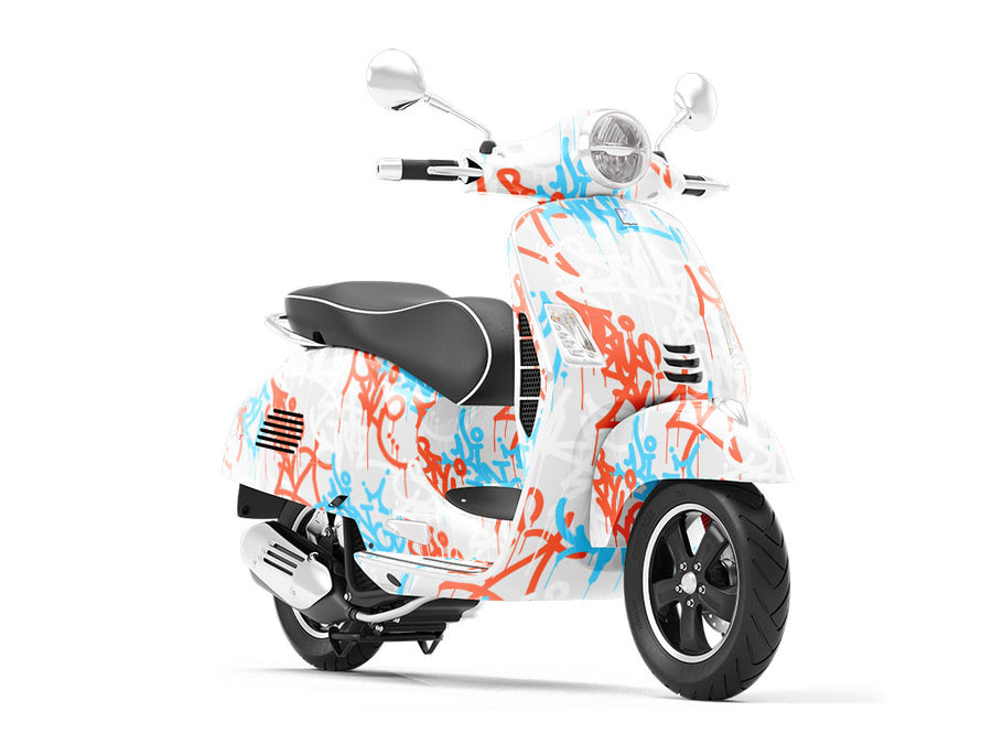 True Style Graffiti Vespa Scooter Wrap Film