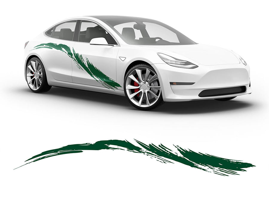 3M Dark Green Tsunami Body Graphic~Full Side Auto Decal Kit~0