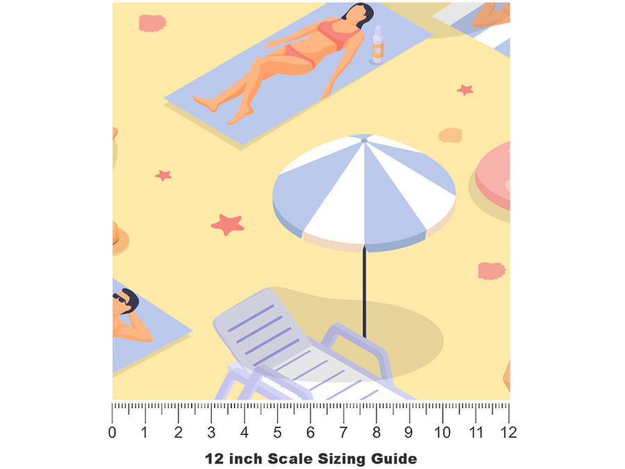 Tuesday Afternoon Summertime Vinyl Film Pattern Size 12 inch Scale~Rwraps Tuesday Afternoon Summertime Sizing Chart~2