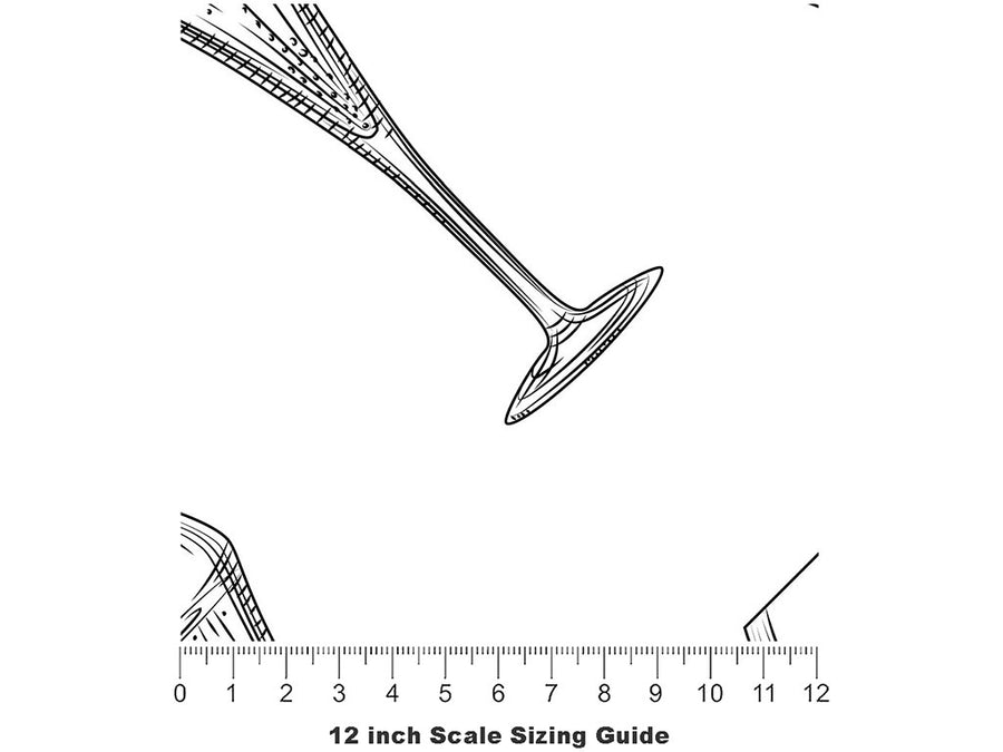 Tulip Glass Alcohol Vinyl Film Pattern Size 12 inch Scale~Rwraps Tulip Glass Alcohol Sizing Chart~2