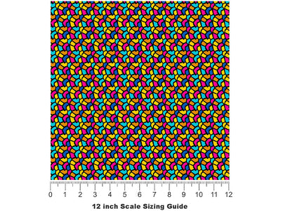 Tumbling Down Mosaic Vinyl Film Pattern Size 12 inch Scale~Rwraps Tumbling Down Mosaic Sizing Chart~2