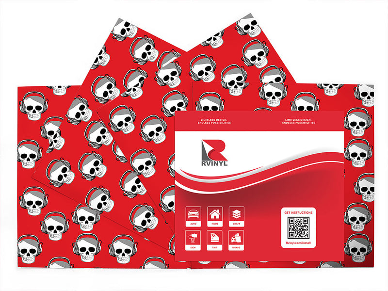 tuned out skull and bones Craft Vinyl Sheet Pack