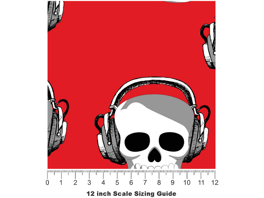 Tuned Out Halloween Vinyl Film Pattern Size 12 inch Scale~Rwraps Tuned Out Halloween Sizing Chart~2