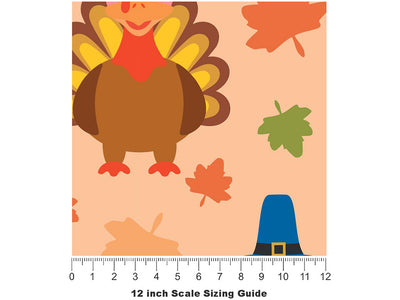 Turkey Lurkey Americana Vinyl Film Pattern Size 12 inch Scale~Rwraps Turkey Lurkey Americana Sizing Chart~3
