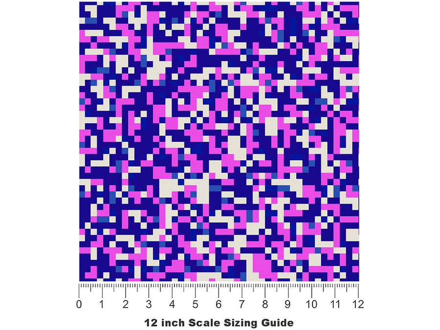 Turning Violet Pixel Vinyl Film Pattern Size 12 inch Scale~Rwraps Turning Violet Pixel Sizing Chart~2