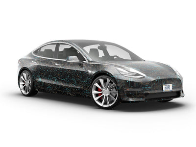 Turquoise Terabyte Technology Vehicle Vinyl Wrap