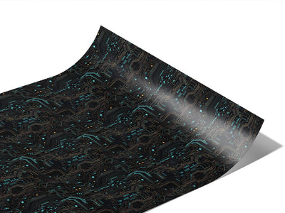 Turquoise Terabyte Technology Vinyl Wraps~Rwraps Series 914 Digitally Printed Vinyl Wrap~1