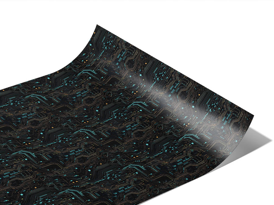 Turquoise Terabyte Technology Vinyl Wraps~Rwraps Series 914 Digitally Printed Vinyl Wrap~1