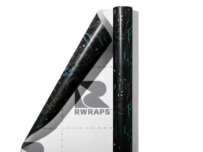 Turquoise Terabyte Technology Wrap Film Sheets~Rwraps Series 914 Turquoise Terabyte Technology Scrolled Sheet~4