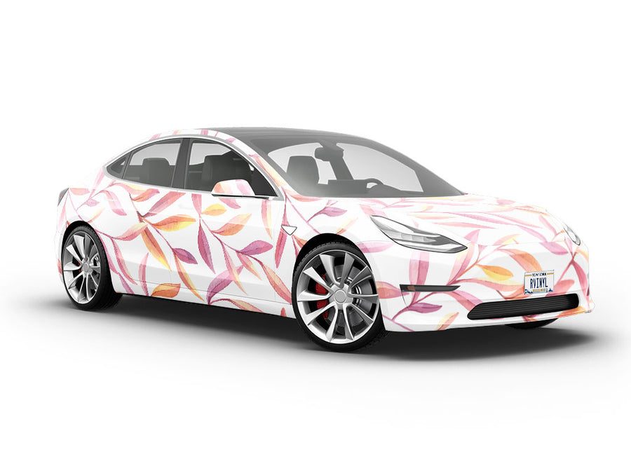 Twilight Leaves Floral Vehicle Vinyl Wrap