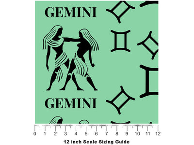 Twin Parallels Astrology Vinyl Film Pattern Size 12 inch Scale~Rwraps Twin Parallels Astrology Sizing Chart~2