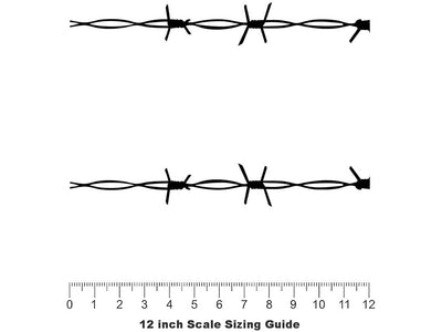 Twisted Burneli Barbed Wire Vinyl Film Pattern Size 12 inch Scale~Rwraps Twisted Burneli Barbed Wire Sizing Chart~2