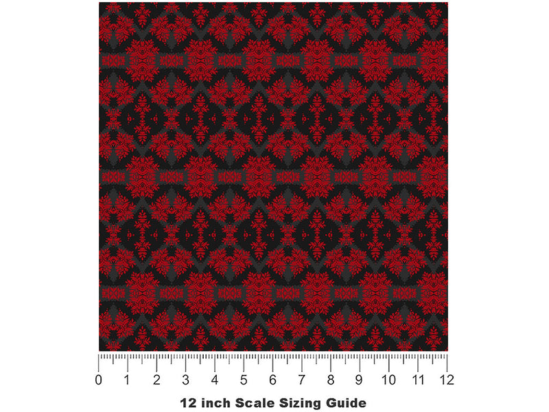 Twisted Garden Gothic Vinyl Film Pattern Size 12 inch Scale~Rwraps Twisted Garden Gothic Sizing Chart~2