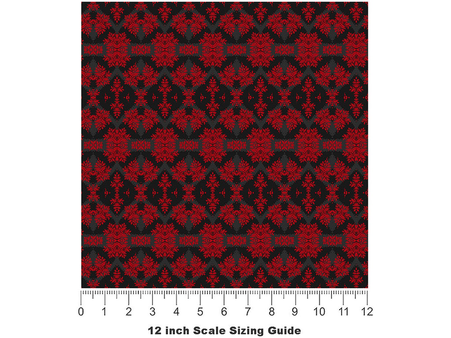 Twisted Garden Gothic Vinyl Film Pattern Size 12 inch Scale~Rwraps Twisted Garden Gothic Sizing Chart~2